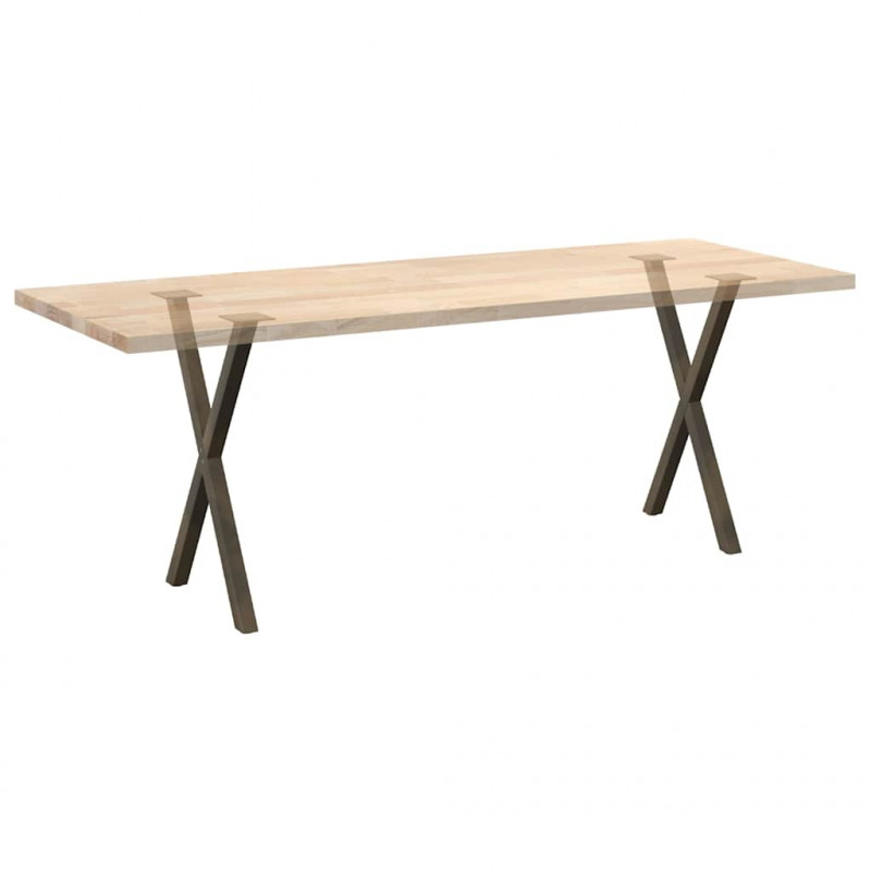 Nogi do stołu jadalnego w kształcie litery X 2 szt. Naturalna stal 57x(72-73) cm Stal