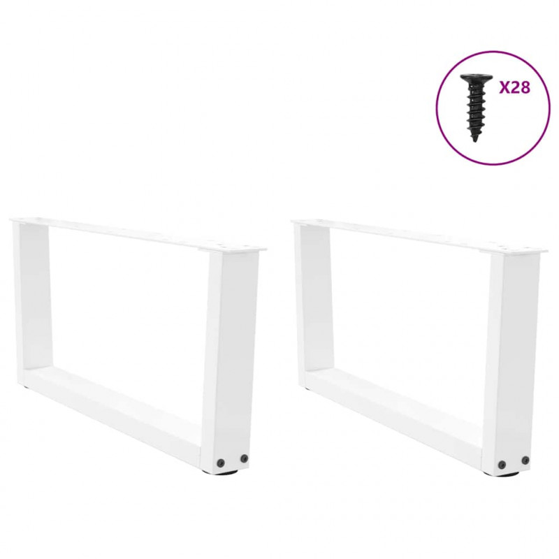 Nogi do stolika kawowego w kształcie litery V 2 szt. Białe 70x(30-31,3) cm Stal