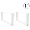 Nogi do stolika kawowego w kształcie litery V 2 szt. Białe 70x(30-31,3) cm Stal