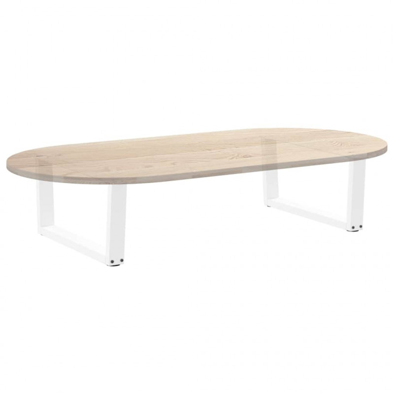 Nogi do stolika kawowego w kształcie litery V 2 szt. Białe 70x(30-31,3) cm Stal