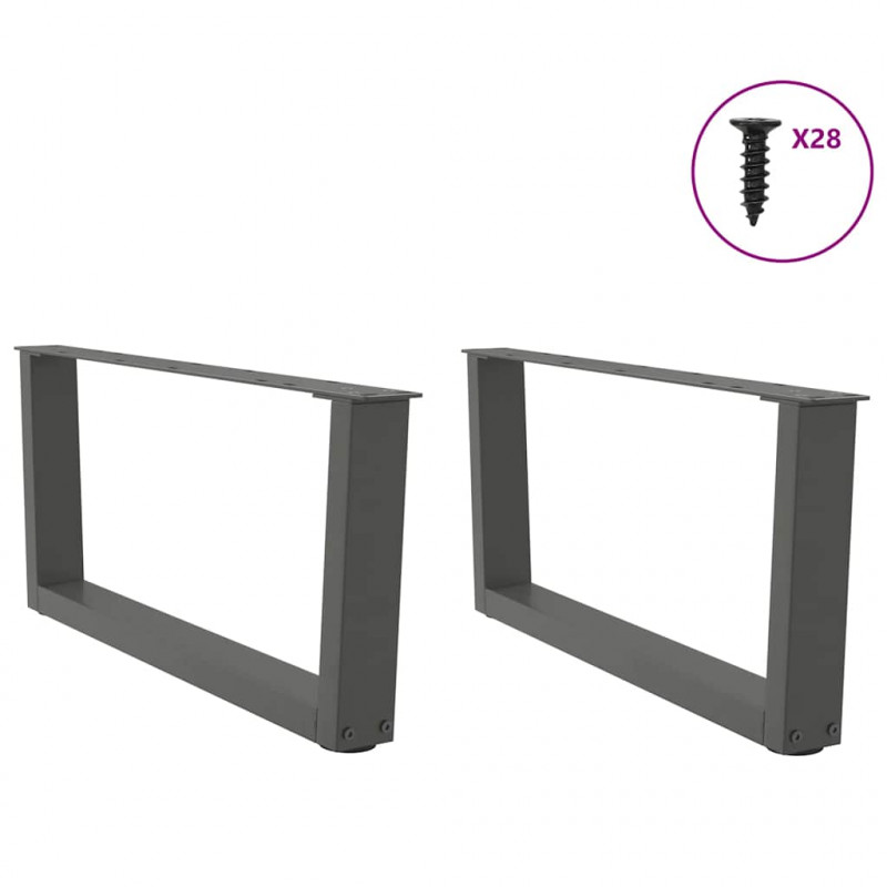 Nogi do stolika kawowego w kształcie litery V 2 szt. Antracyt 70x(30-31,3) cm Stal
