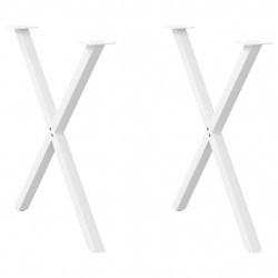 Nogi do stołu jadalnego w kształcie litery X 2 szt. Białe 70x(72-73) cm Stal