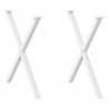 Nogi do stołu jadalnego w kształcie litery X 2 szt. Białe 70x(72-73) cm Stal