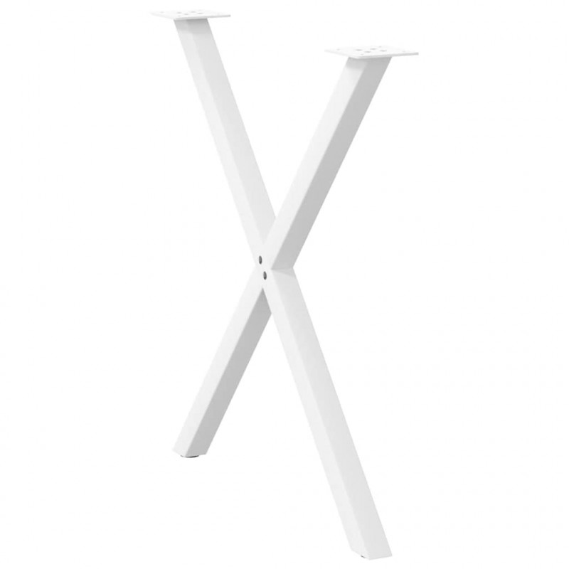 Nogi do stołu jadalnego w kształcie litery X 2 szt. Białe 70x(72-73) cm Stal