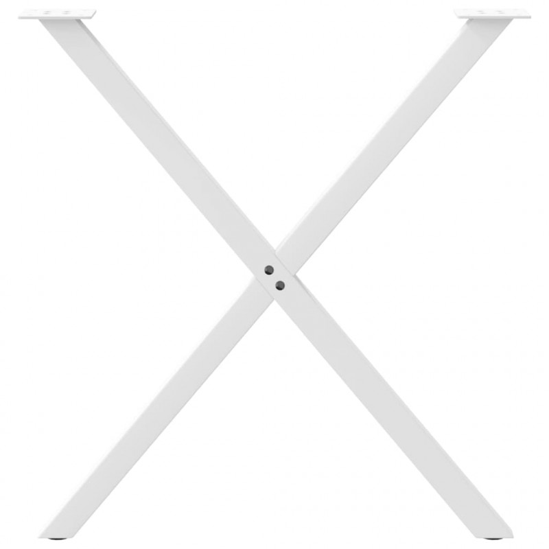 Nogi do stołu jadalnego w kształcie litery X 2 szt. Białe 70x(72-73) cm Stal
