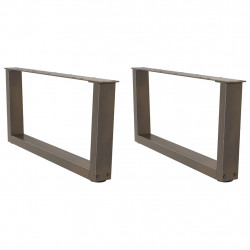 Nogi do stolika kawowego w kształcie litery V 2 szt. Naturalna stal 70x(30-31,3) cm Stal