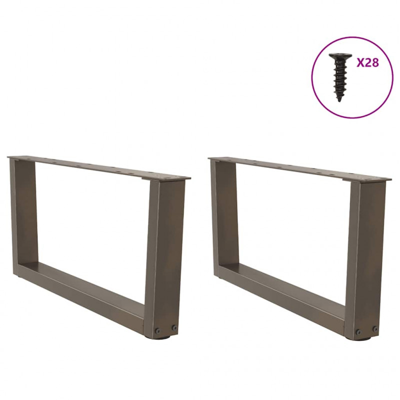 Nogi do stolika kawowego w kształcie litery V 2 szt. Naturalna stal 70x(30-31,3) cm Stal