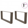 Nogi do stolika kawowego w kształcie litery V 2 szt. Naturalna stal 70x(30-31,3) cm Stal