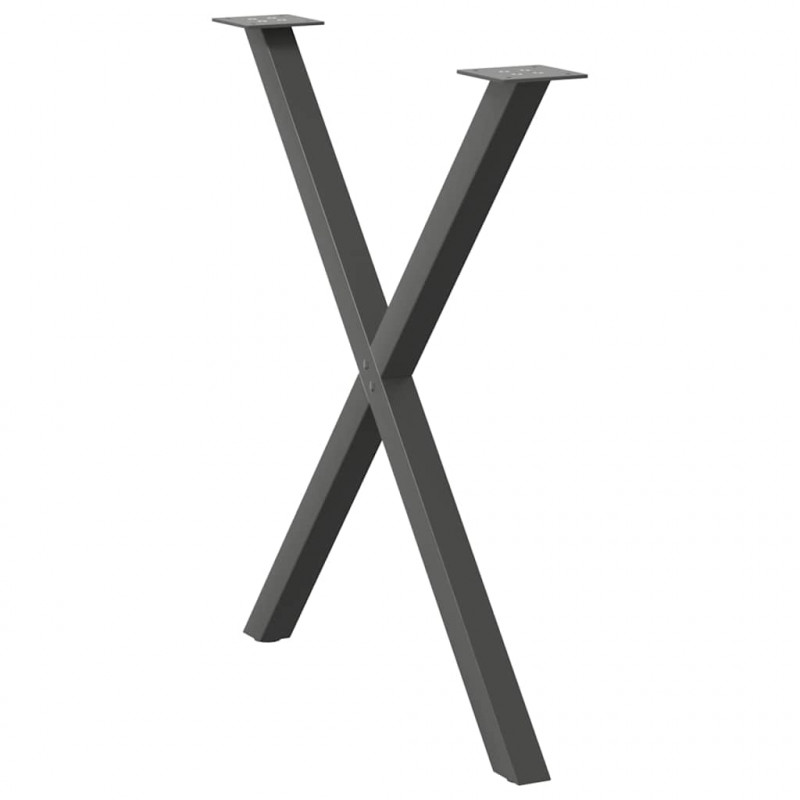 Nogi do stołu jadalnego w kształcie litery X 2 szt. Antracyt 70x(72-73) cm Stal