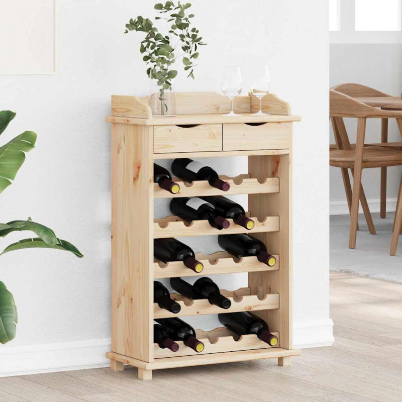 Regał na wino Naturalny 58 x 28 x 90 cm Drewno sosnowe
