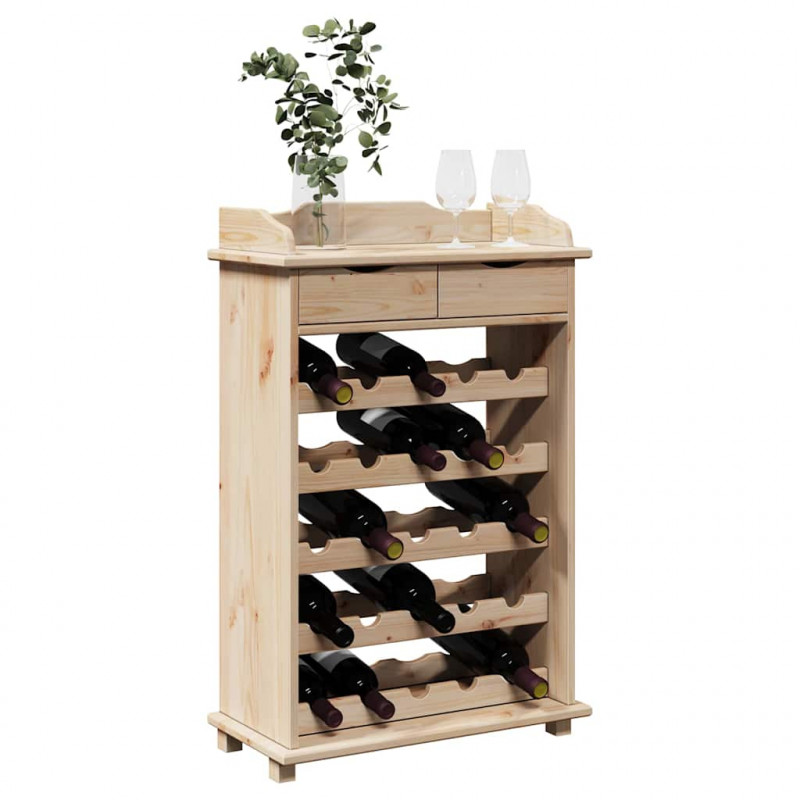 Regał na wino Naturalny 58 x 28 x 90 cm Drewno sosnowe