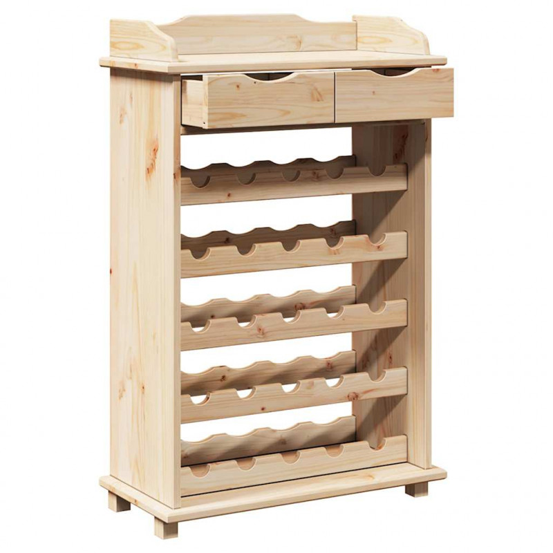 Regał na wino Naturalny 58 x 28 x 90 cm Drewno sosnowe