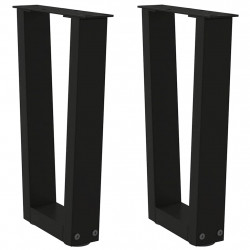 Nogi do stolika kawowego w kształcie litery V 2 szt. Czarne 28x(42-43,3) cm Stal