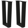 Nogi do stolika kawowego w kształcie litery V 2 szt. Czarne 28x(42-43,3) cm Stal