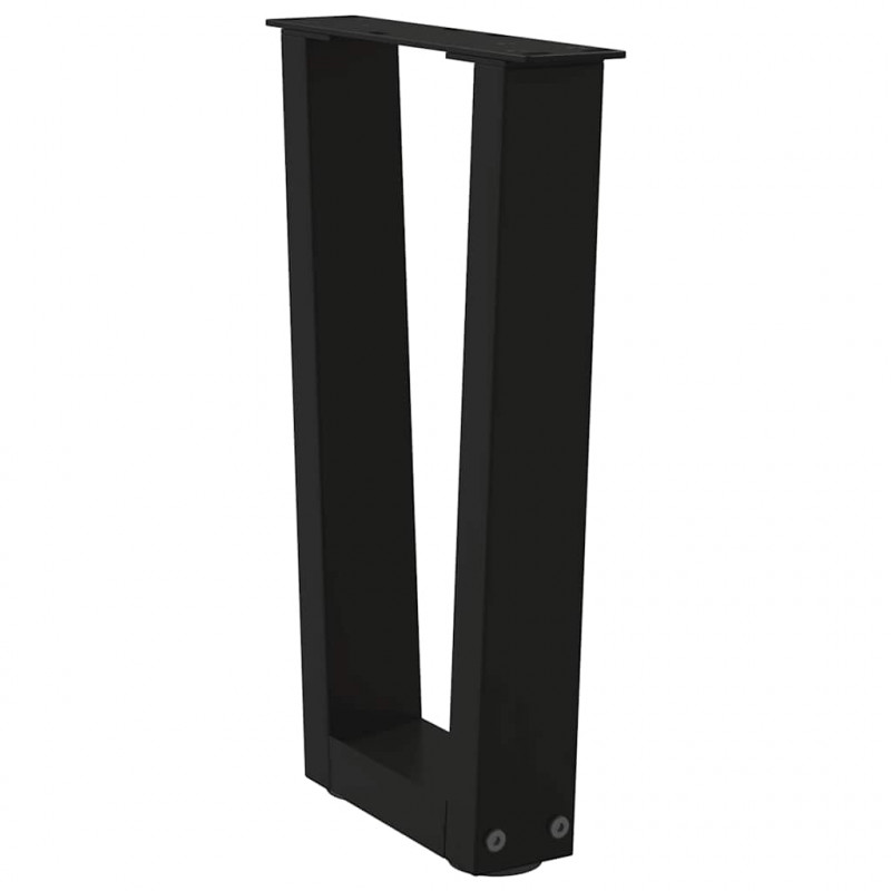 Nogi do stolika kawowego w kształcie litery V 2 szt. Czarne 28x(42-43,3) cm Stal