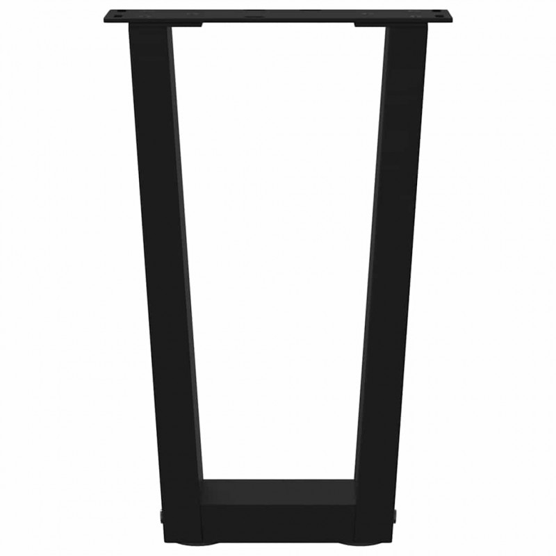 Nogi do stolika kawowego w kształcie litery V 2 szt. Czarne 28x(42-43,3) cm Stal