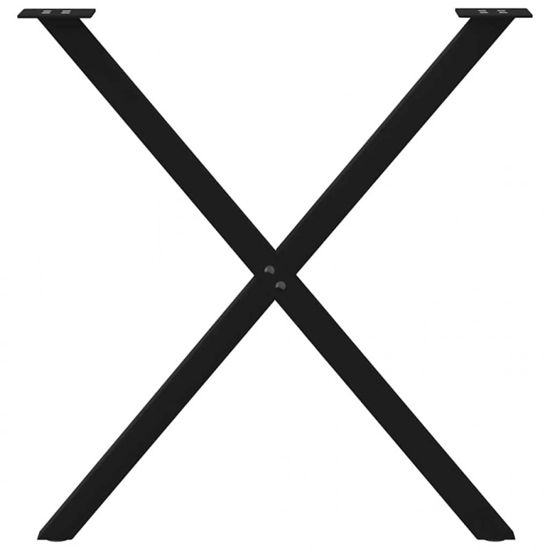 Nogi do stołu jadalnego w kształcie litery X 2 szt. Czarne 80x(72-73) cm Stal