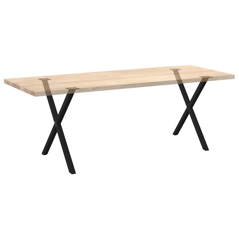 Nogi do stołu jadalnego w kształcie litery X 2 szt. Czarne 80x(72-73) cm Stal