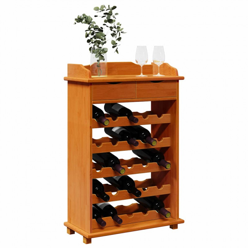 Regał na wino Brązowy 58 x 28 x 90 cm Lite drewno sosnowe