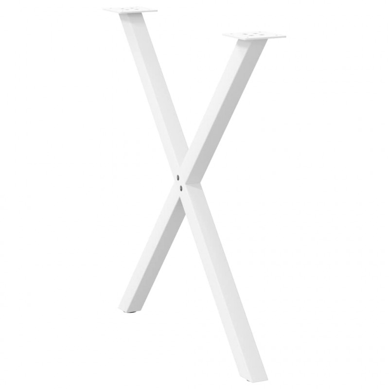 Nogi do stołu jadalnego w kształcie litery X 2 szt. Białe 80x(72-73) cm Stal