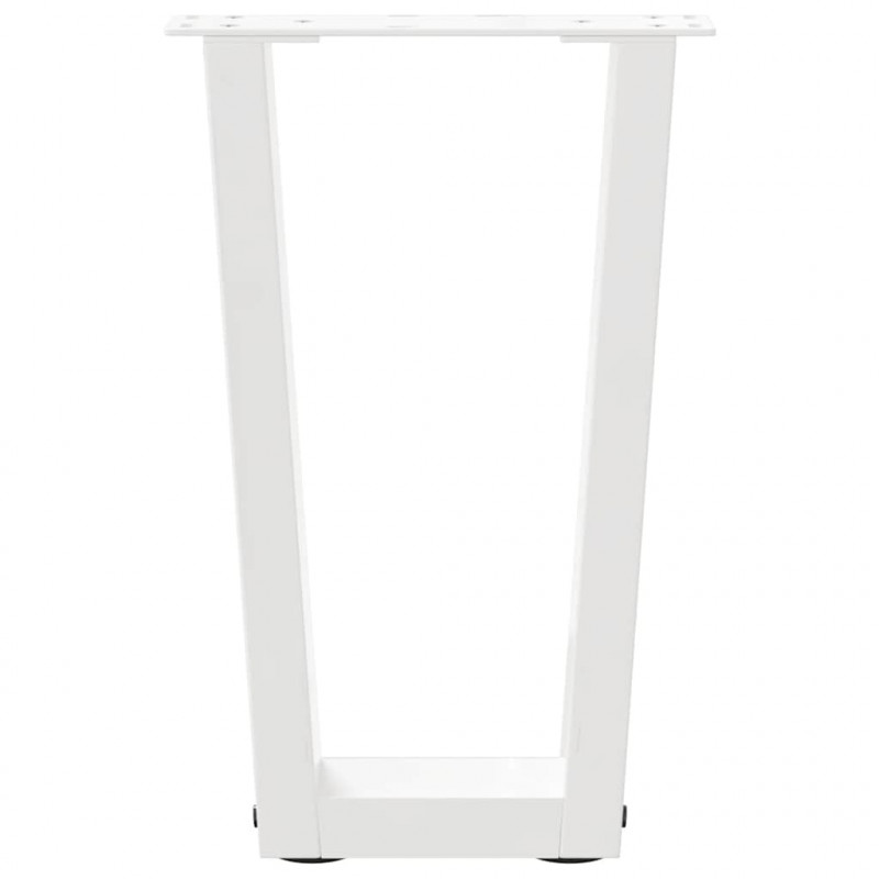 Nogi do stolika kawowego w kształcie litery V 2 szt. Białe 28x(42-43,3) cm Stal