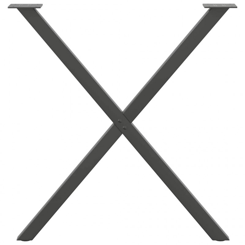 Nogi do stołu jadalnego w kształcie litery X 2 szt. Antracyt 80x(72-73) cm Stal