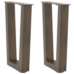 Nogi do stolika kawowego w kształcie litery V 2 szt. Naturalna stal 28x(42-43,3) cm Stal