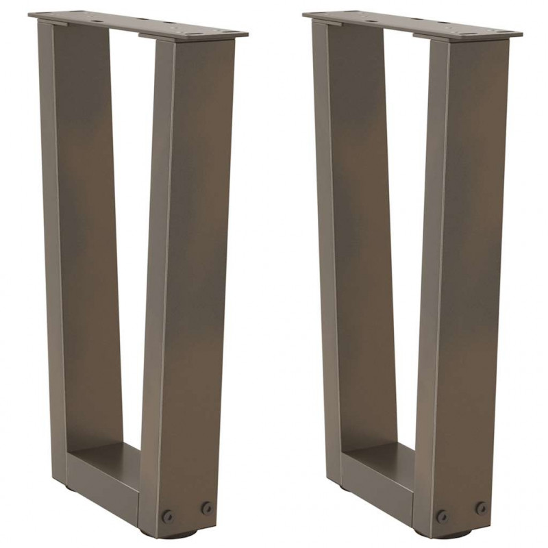 Nogi do stolika kawowego w kształcie litery V 2 szt. Naturalna stal 28x(42-43,3) cm Stal