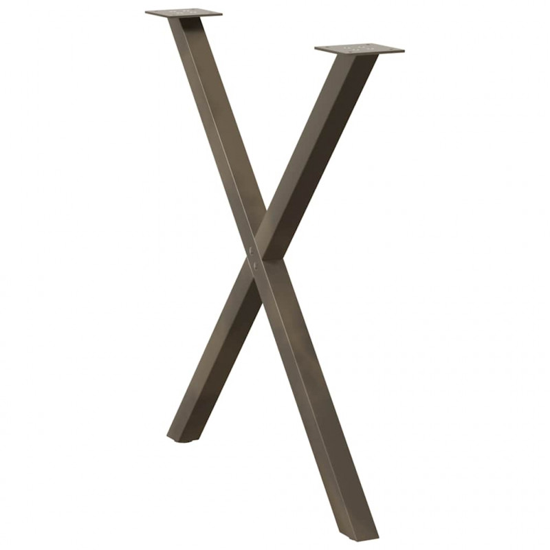 Nogi do stołu jadalnego w kształcie litery X 2 szt. Naturalna stal 80x(72-73) cm Stal
