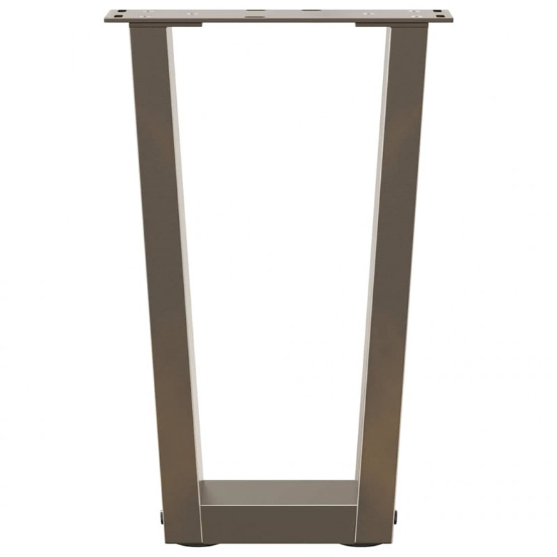 Nogi do stolika kawowego w kształcie litery V 2 szt. Naturalna stal 28x(42-43,3) cm Stal
