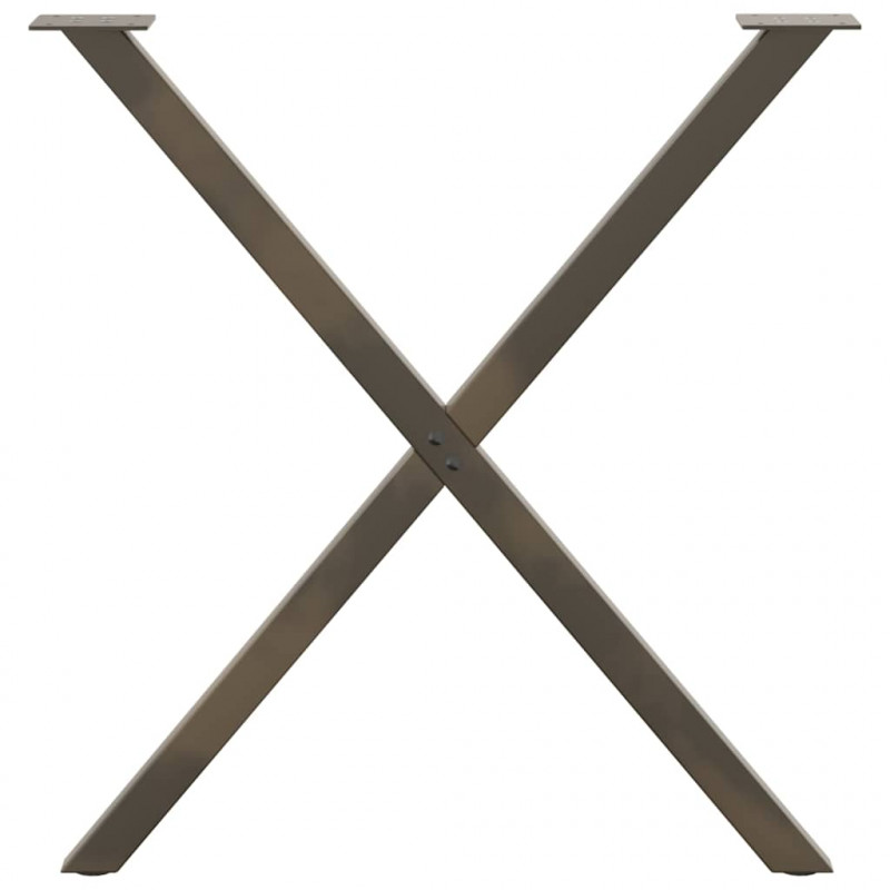 Nogi do stołu jadalnego w kształcie litery X 2 szt. Naturalna stal 80x(72-73) cm Stal