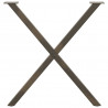 Nogi do stołu jadalnego w kształcie litery X 2 szt. Naturalna stal 80x(72-73) cm Stal