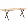 Nogi do stołu jadalnego w kształcie litery X 2 szt. Naturalna stal 80x(72-73) cm Stal