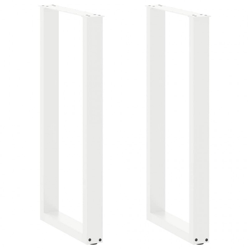 Nogi do stołu barowego w kształcie litery U 2 szt. Białe 50x(100-101) cm Stal