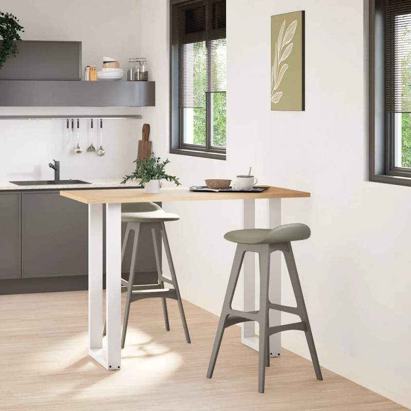Nogi do stołu barowego w kształcie litery U 2 szt. Białe 50x(100-101) cm Stal