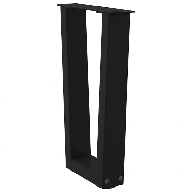 Nogi do stolika kawowego w kształcie litery V 2 szt. Czarne 38x(42-43,3) cm Stalowe