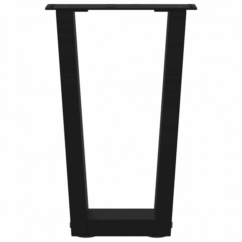 Nogi do stolika kawowego w kształcie litery V 2 szt. Czarne 38x(42-43,3) cm Stalowe