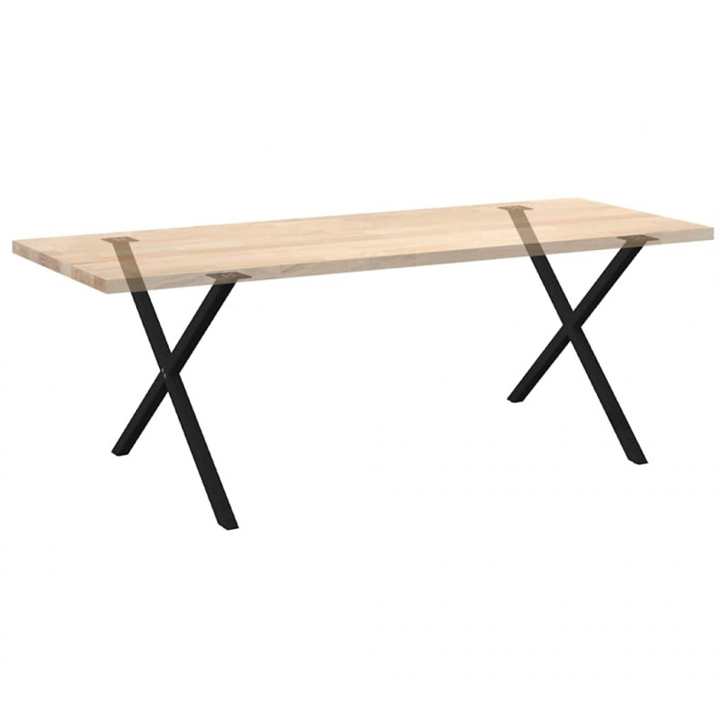 Nogi do stołu jadalnego w kształcie litery X 2 szt. Czarne 90x(72-73) cm Stal
