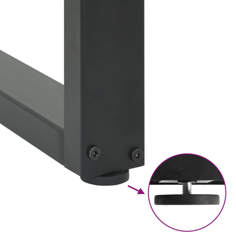 Nogi do stołu barowego w kształcie litery U 2 szt. Antracyt 50x(100-101) cm Stal
