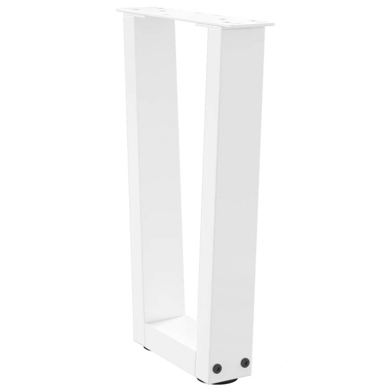 Nogi do stolika kawowego w kształcie litery V 2 szt. Białe 38x(42-43,3) cm Stal