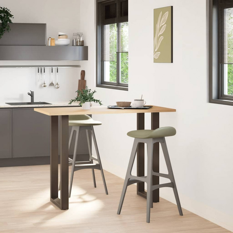 Nogi do stołu barowego w kształcie litery U 2 szt. Naturalna stal 50x(100-101) cm Stal
