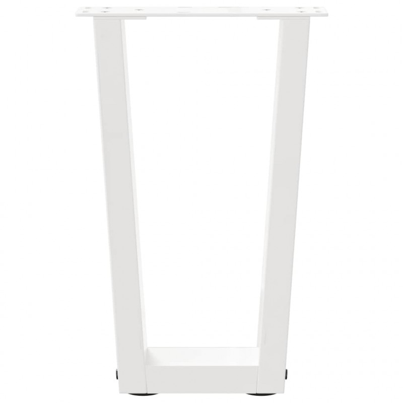 Nogi do stolika kawowego w kształcie litery V 2 szt. Białe 38x(42-43,3) cm Stal