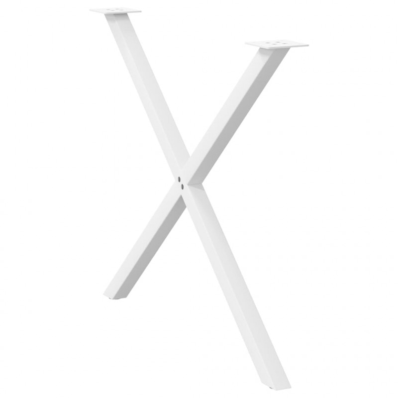 Nogi do stołu jadalnego w kształcie litery X 2 szt. Białe 90x(72-73) cm Stal