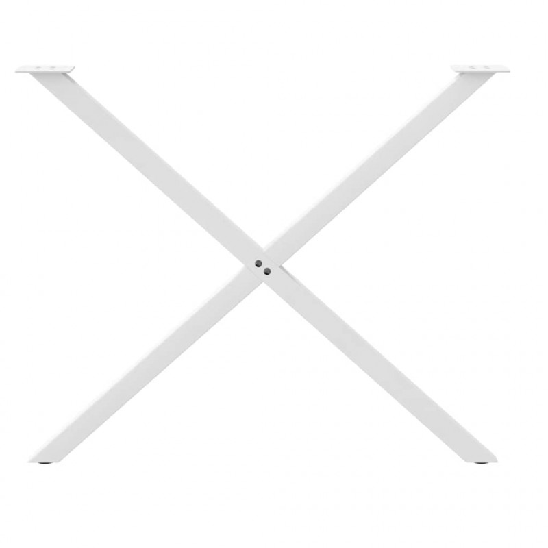 Nogi do stołu jadalnego w kształcie litery X 2 szt. Białe 90x(72-73) cm Stal