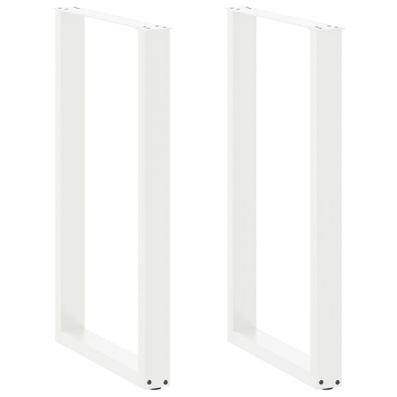 Nogi do stołu barowego w kształcie litery U 2 szt. Białe 60x(100-101) cm Stal