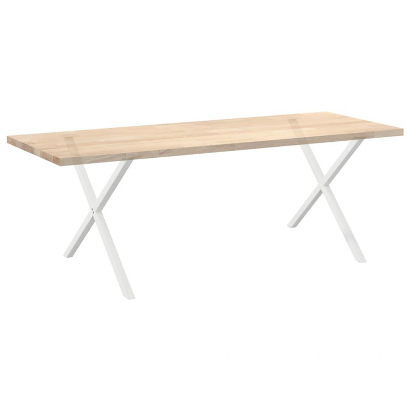 Nogi do stołu jadalnego w kształcie litery X 2 szt. Białe 90x(72-73) cm Stal