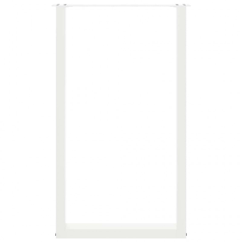 Nogi do stołu barowego w kształcie litery U 2 szt. Białe 60x(100-101) cm Stal