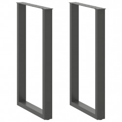 Nogi do stołu barowego w kształcie litery U 2 szt. Antracyt 60x(100-101) cm Stal
