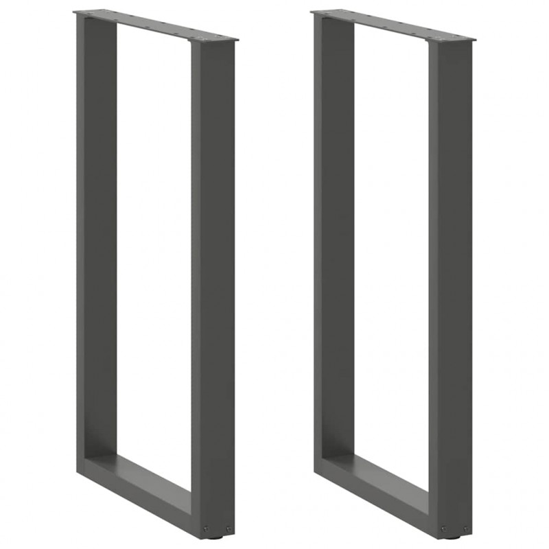 Nogi do stołu barowego w kształcie litery U 2 szt. Antracyt 60x(100-101) cm Stal