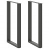 Nogi do stołu barowego w kształcie litery U 2 szt. Antracyt 60x(100-101) cm Stal